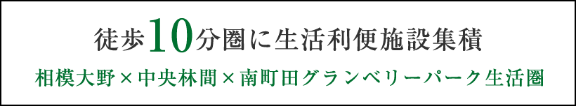 徒歩10分圏に生活利便施設集積｜相模大野×中央林間×南町田グランベリーパーク生活圏