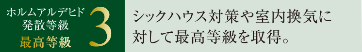 ホルムアルデヒド発散等級｜最高等級3