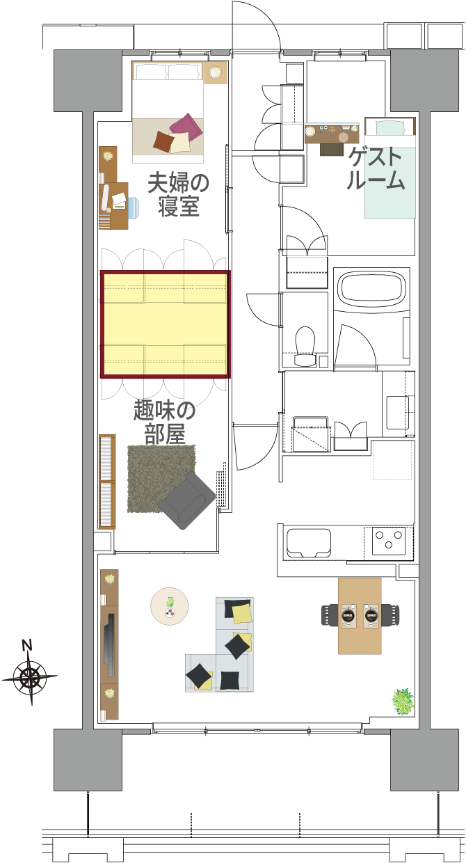 B type 新婚夫婦の間取り例