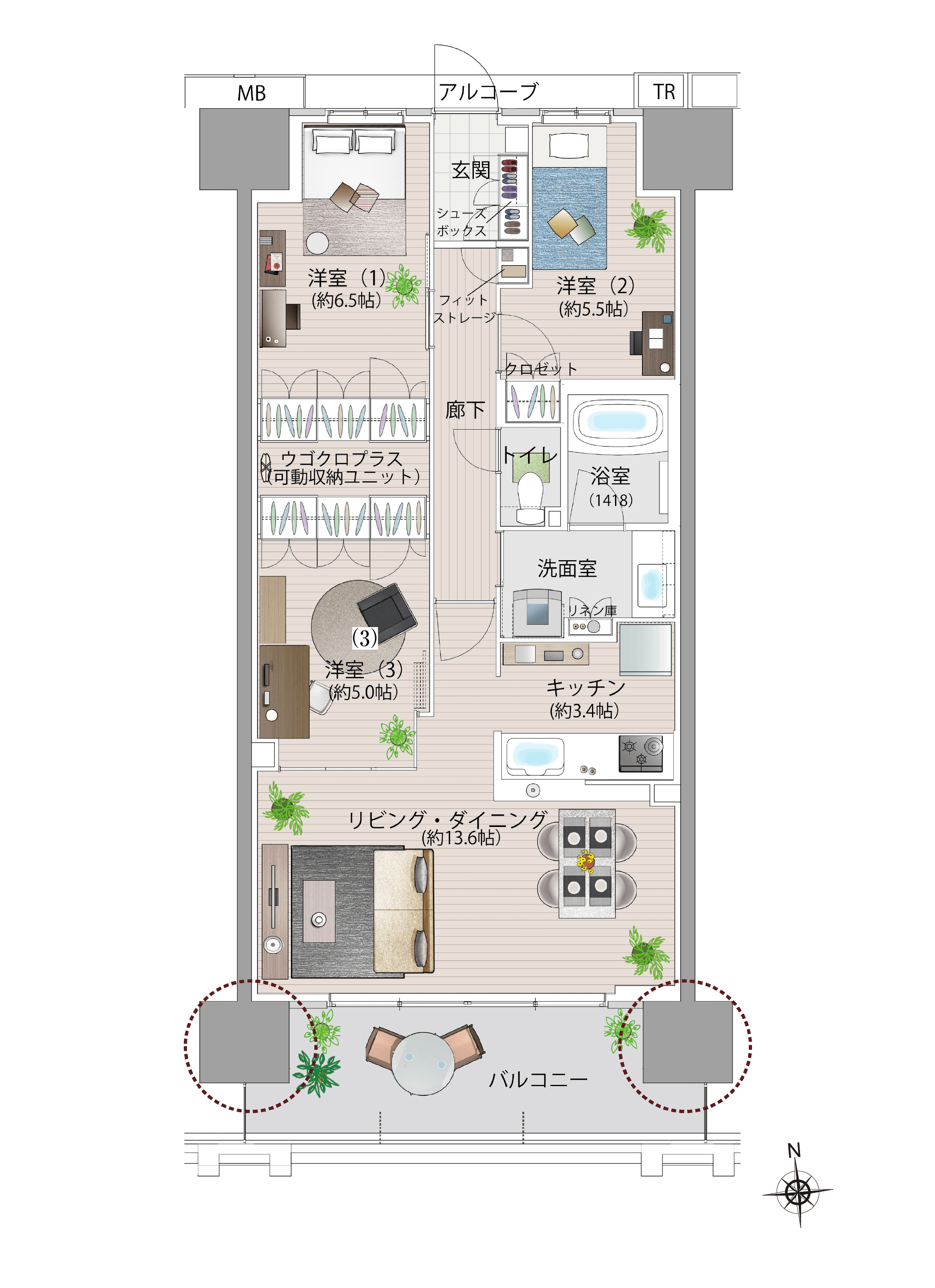 type B 家具イラスト図