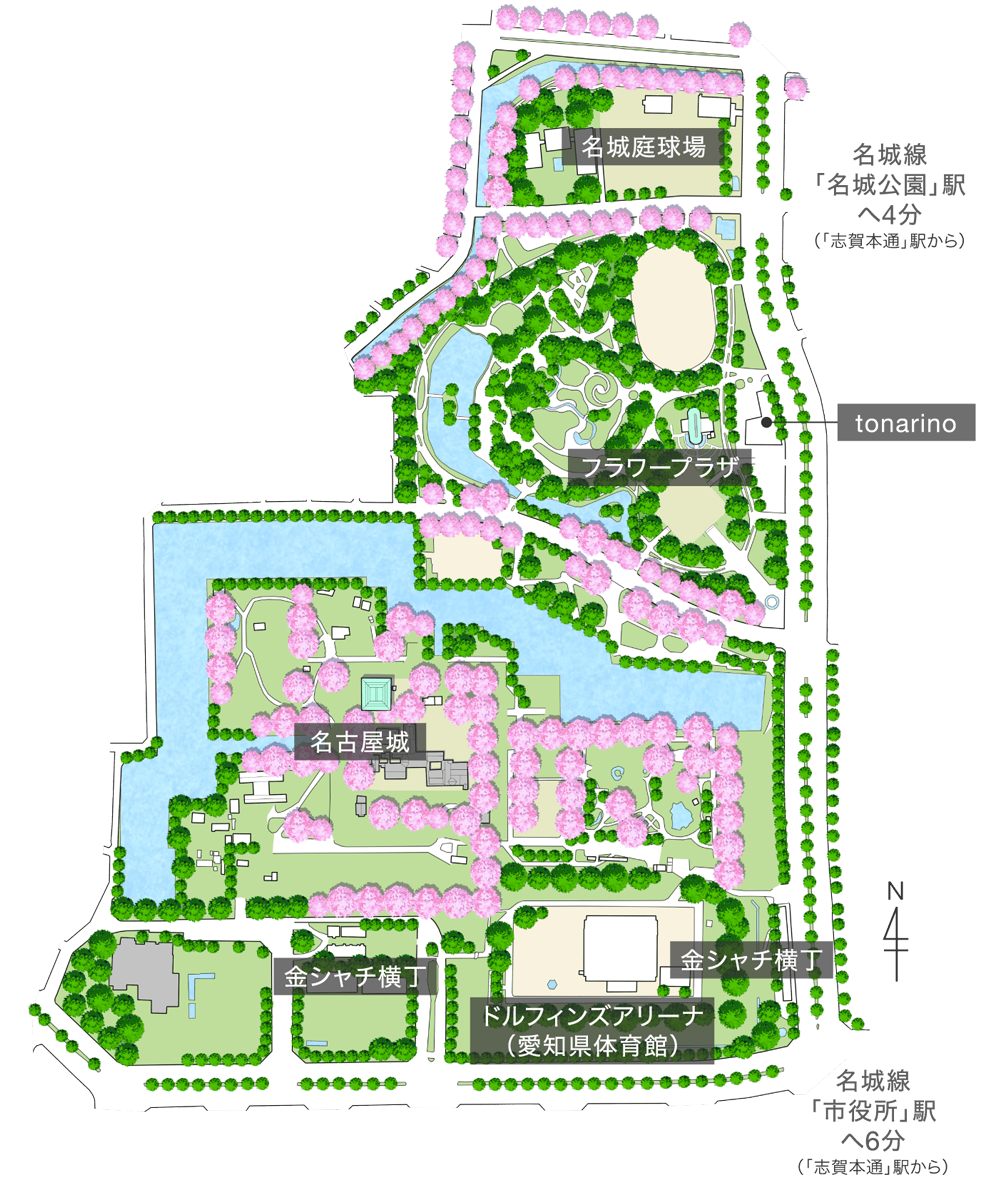 園内には、約2,400本以上の桜が植えられています