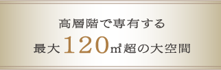 高層階で専有する最大120㎡超の大空間