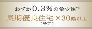わずか0.3%の希少性 長期優良住宅×30階以上