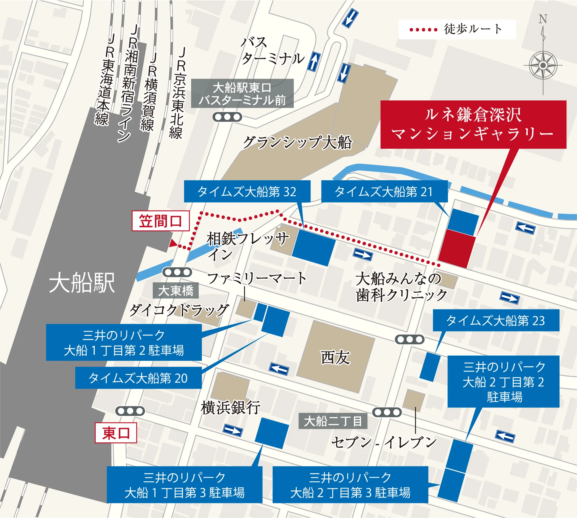 ルネ鎌倉深沢マンションギャラリー 地図