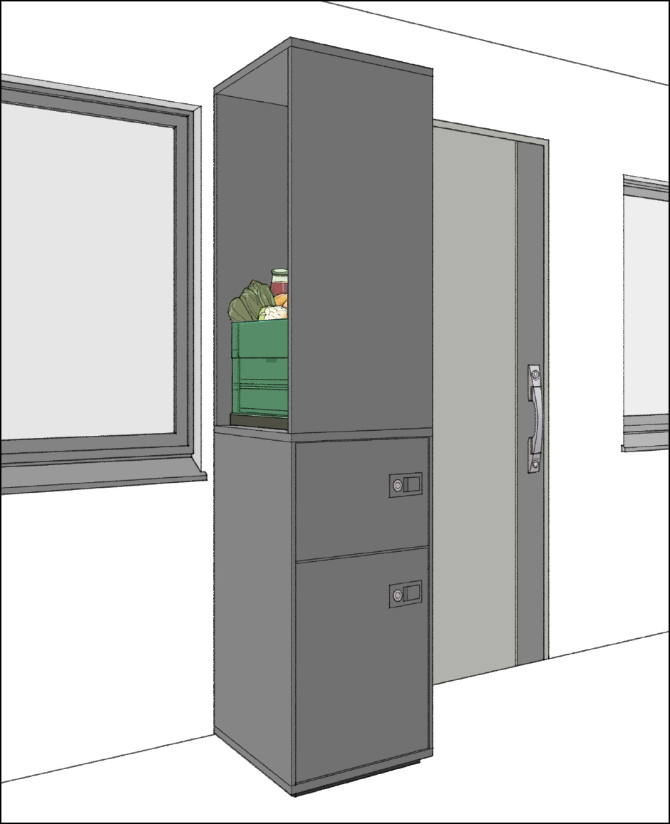 玄関横専用宅配ボックス概念図