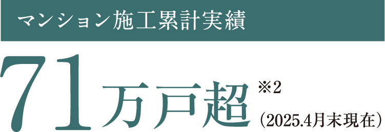 マンション施工累計実績 71万戸超