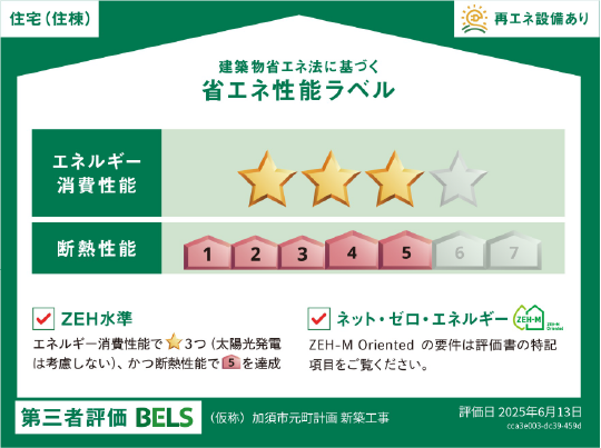 BELS認証基準で星3つの評価を取得。