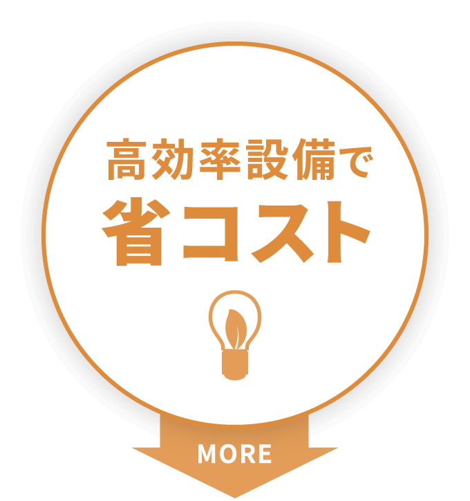 高効率設備で省コスト