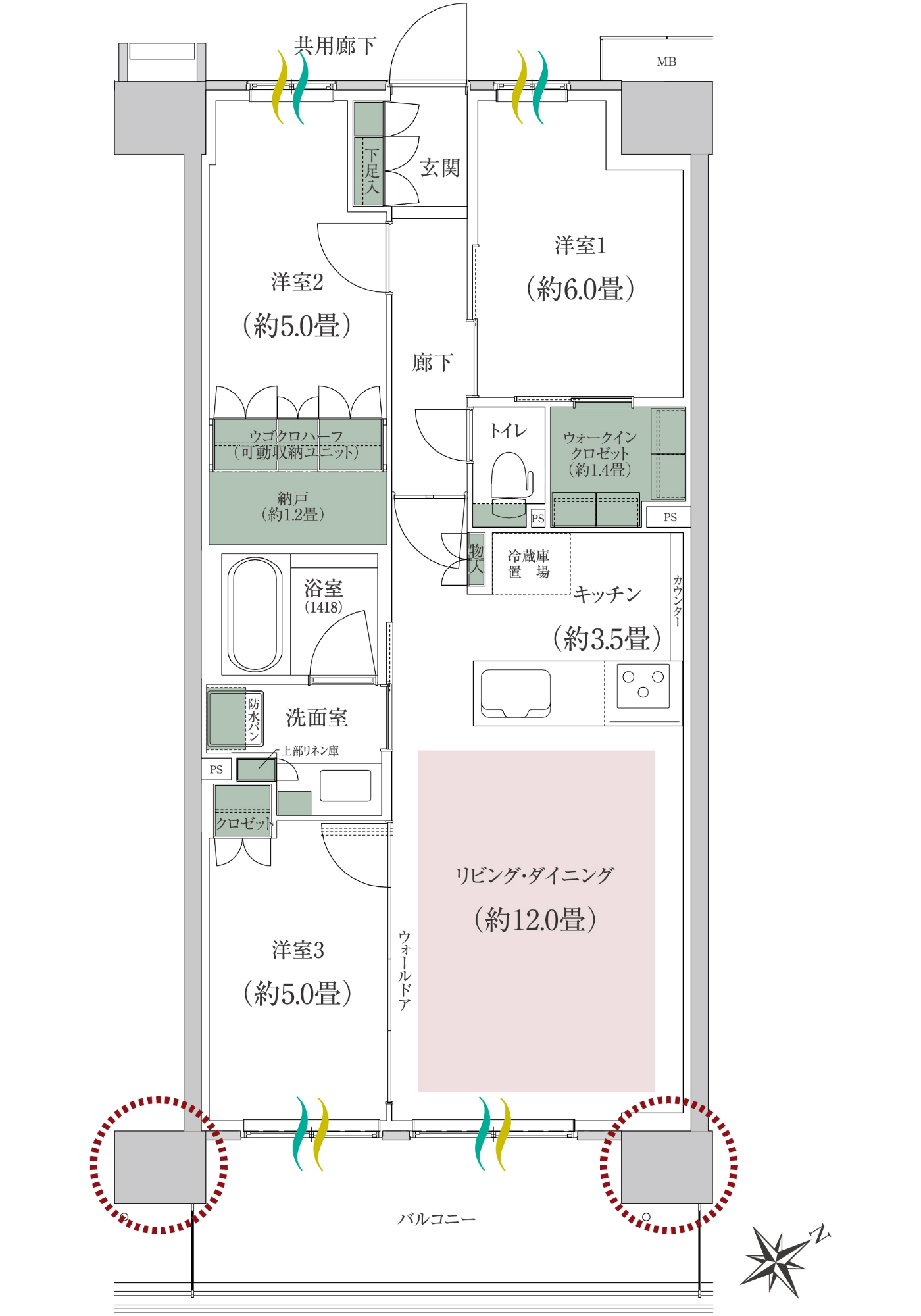 Bタイプの間取り