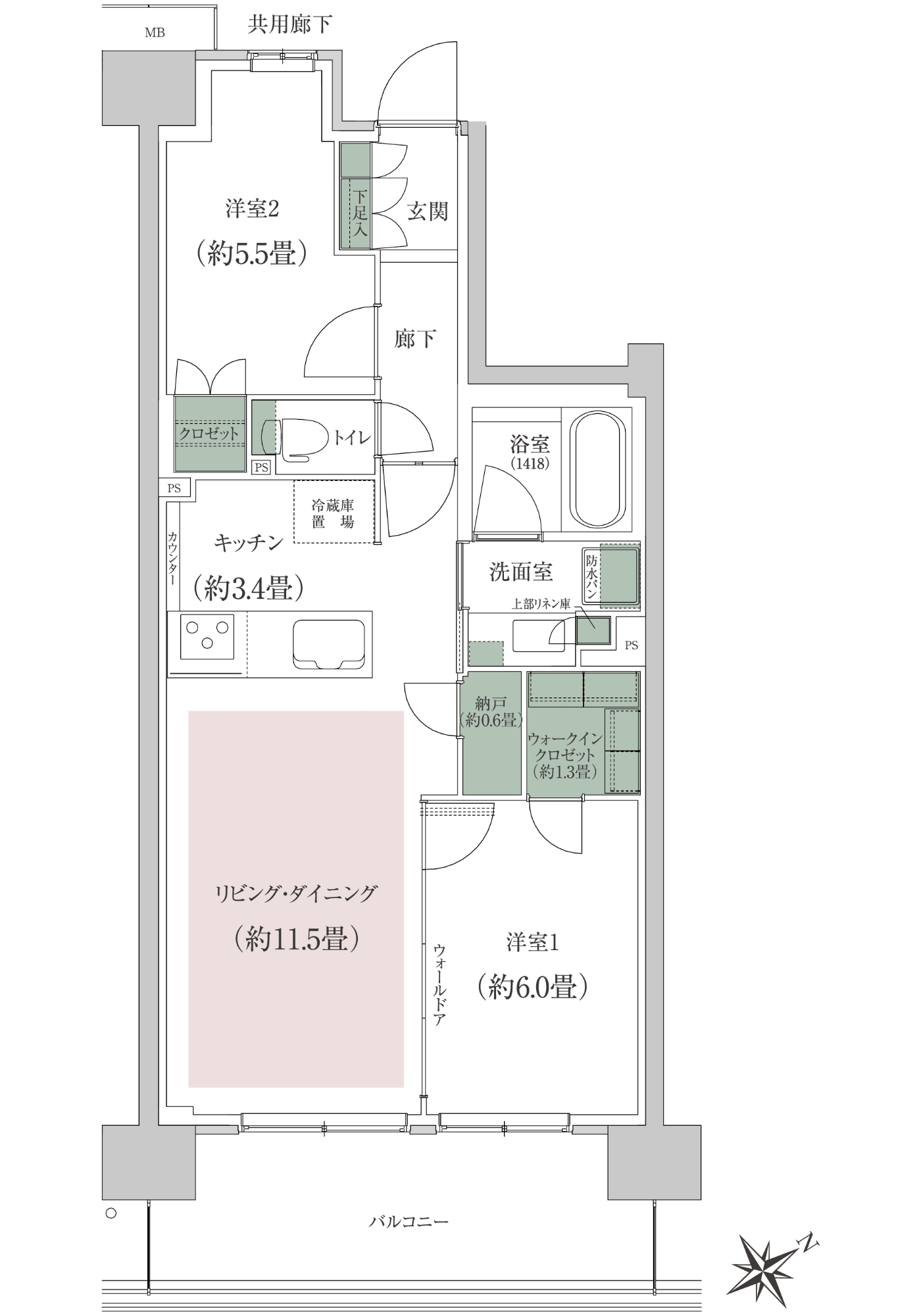 Fタイプの間取り