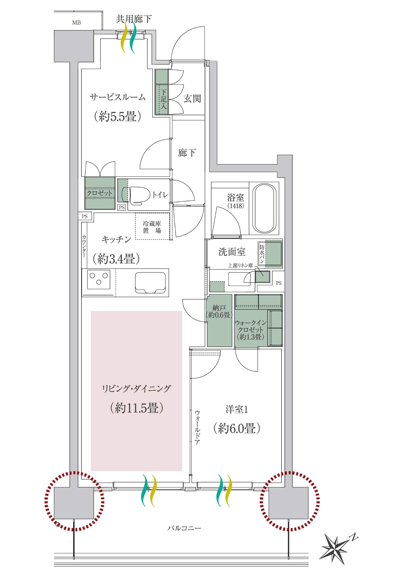 Fタイプの間取り