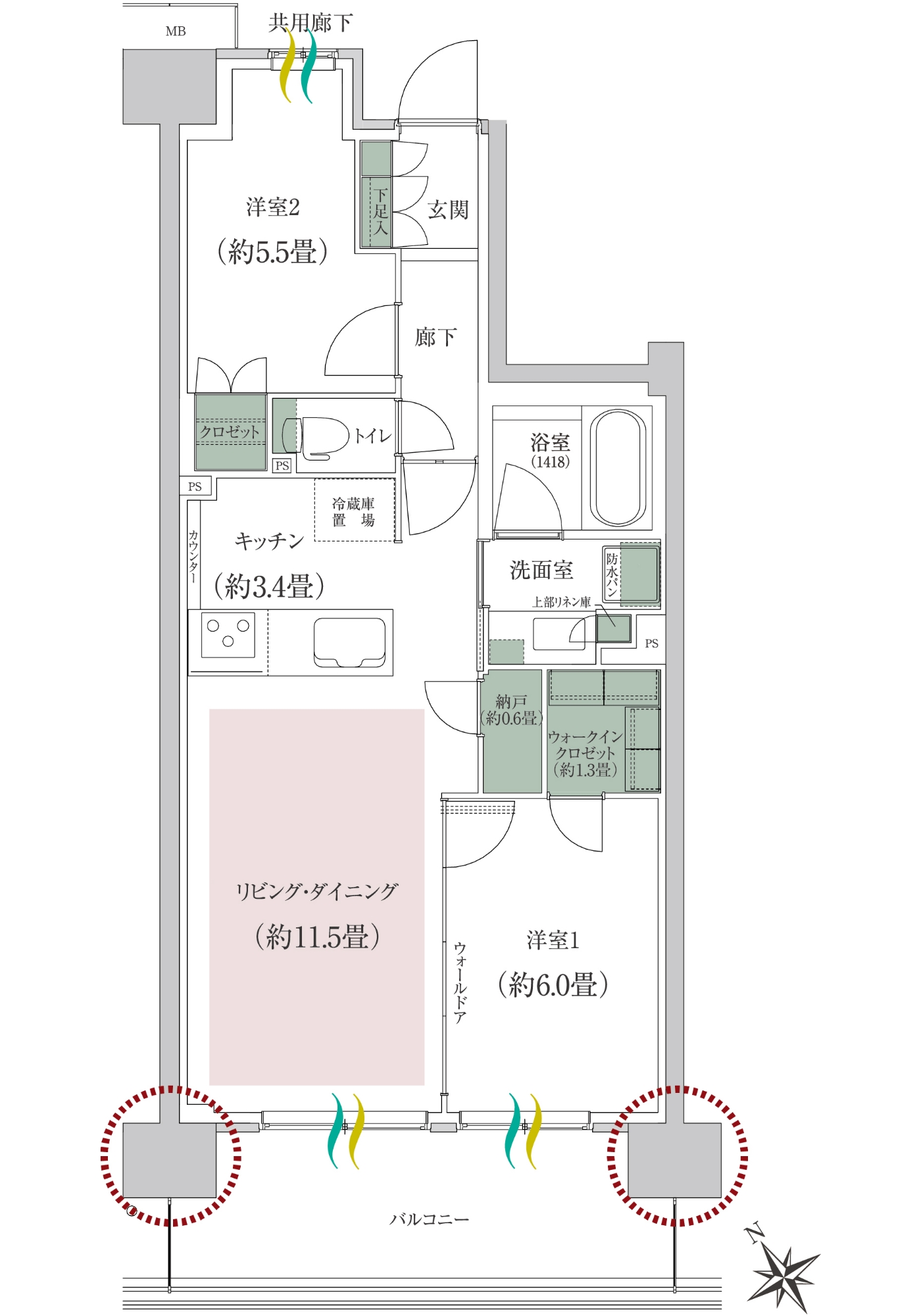 Fタイプの間取り
